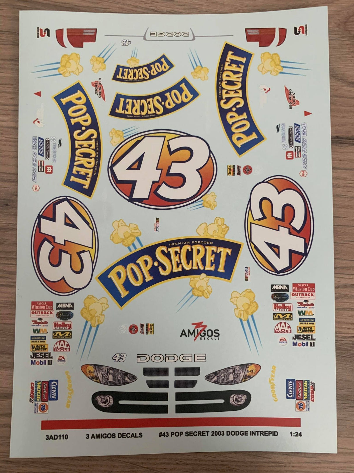 3 Amigos Decals #43 Pop Secret 2003 Dodge Interpid 1:24 - 2