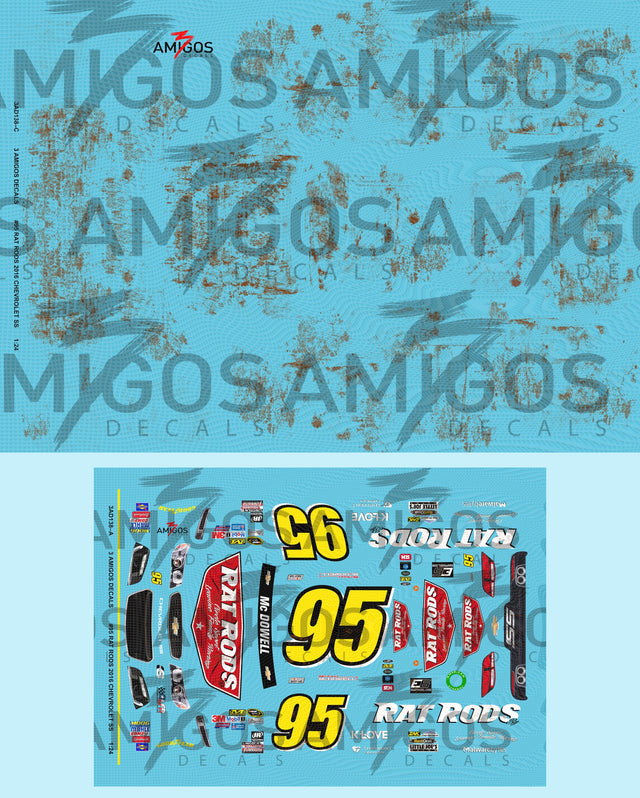 3 Amigos Decals #95 Rat Rod Dirty Version Decal Set 1:24 - 1