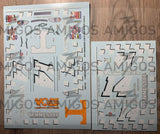 3 Amigos Decals #14 Tennessee Vols 1998 Monte Carlo 1:24 NEON Decal Set - 2