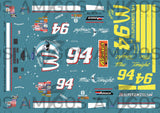 3 Amigos Decals #94 Mac Tonight 1997 Thunderbird 1/24 NEON Yellow Decal Set - 1