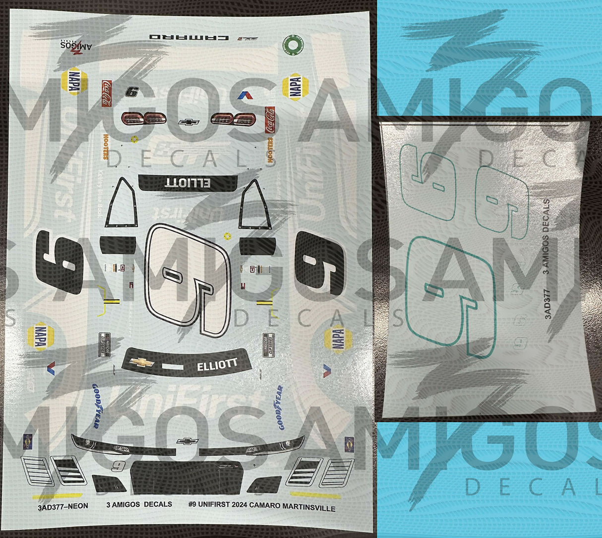 3 Amigos Decals #9 UNIFIRST HMS 40TH ANNIVERSARY 2024 CAMARO Decal Set 1:24