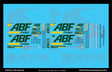 HO Scale Modern ABF Freight 28' Trailers Decal Set