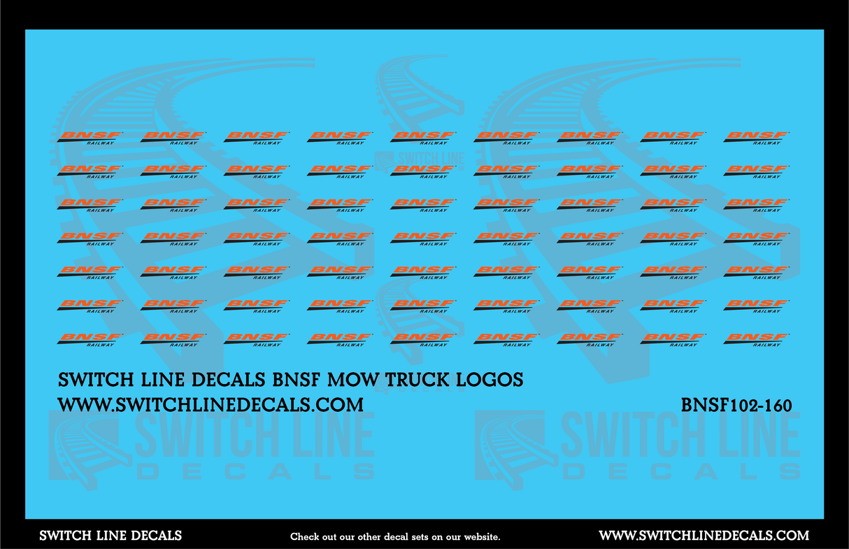 N Scale BNSF MOW Trucks Logos Decal Set (Copy)