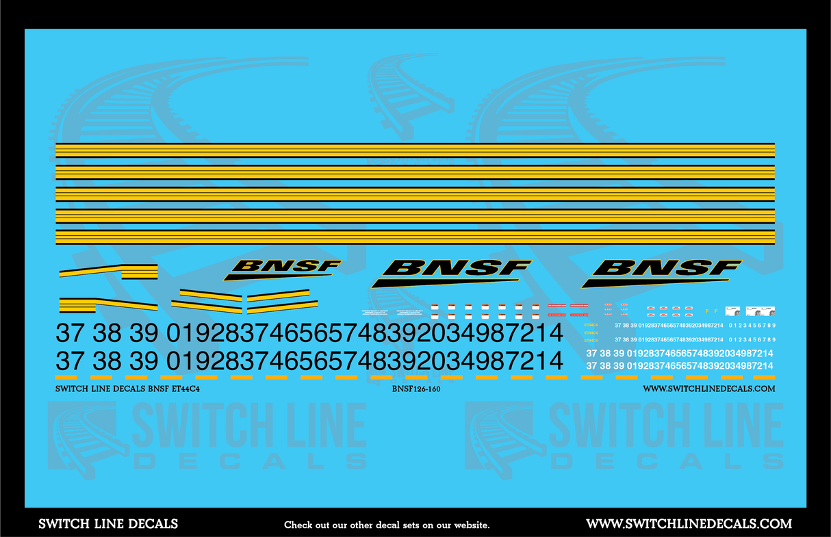 N Scale BNSF ET44C4 Locomotive Decal Set