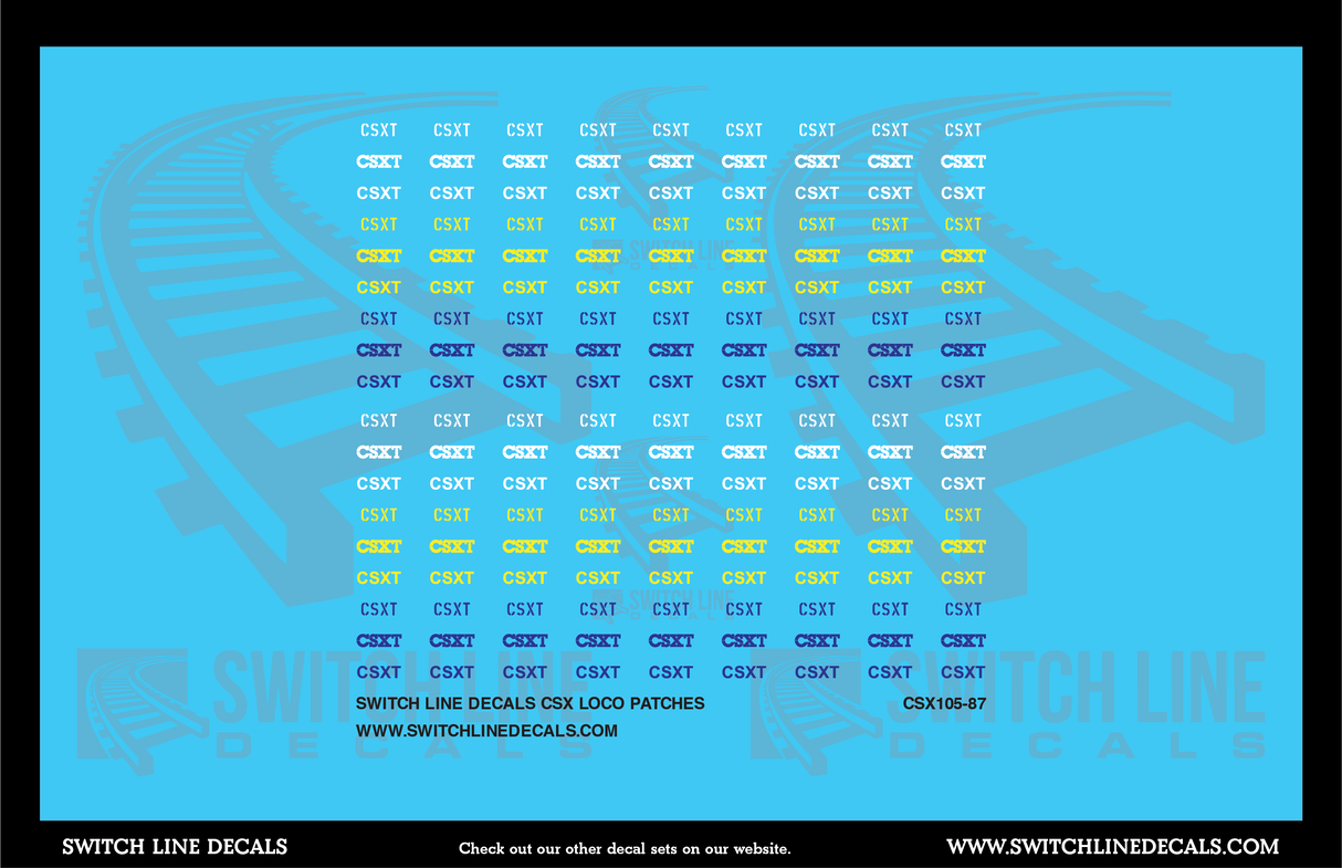 HO Scale CSX CSXT Locomotive CSXT Patches Sub Lettering Decal Set