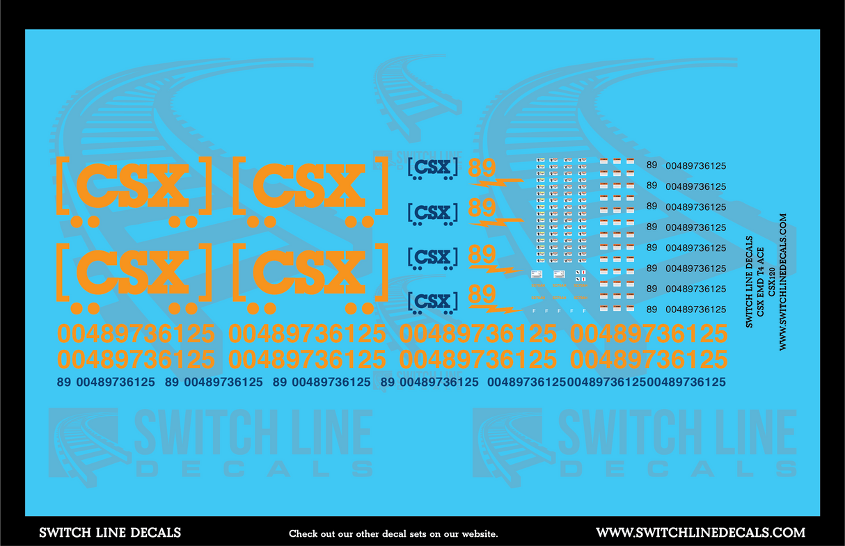 HO Scale CSX EMD Tier 4 ACE Locomotive Decal Set