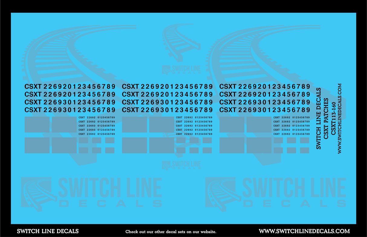 N Scale CSXT Patches Decal Set