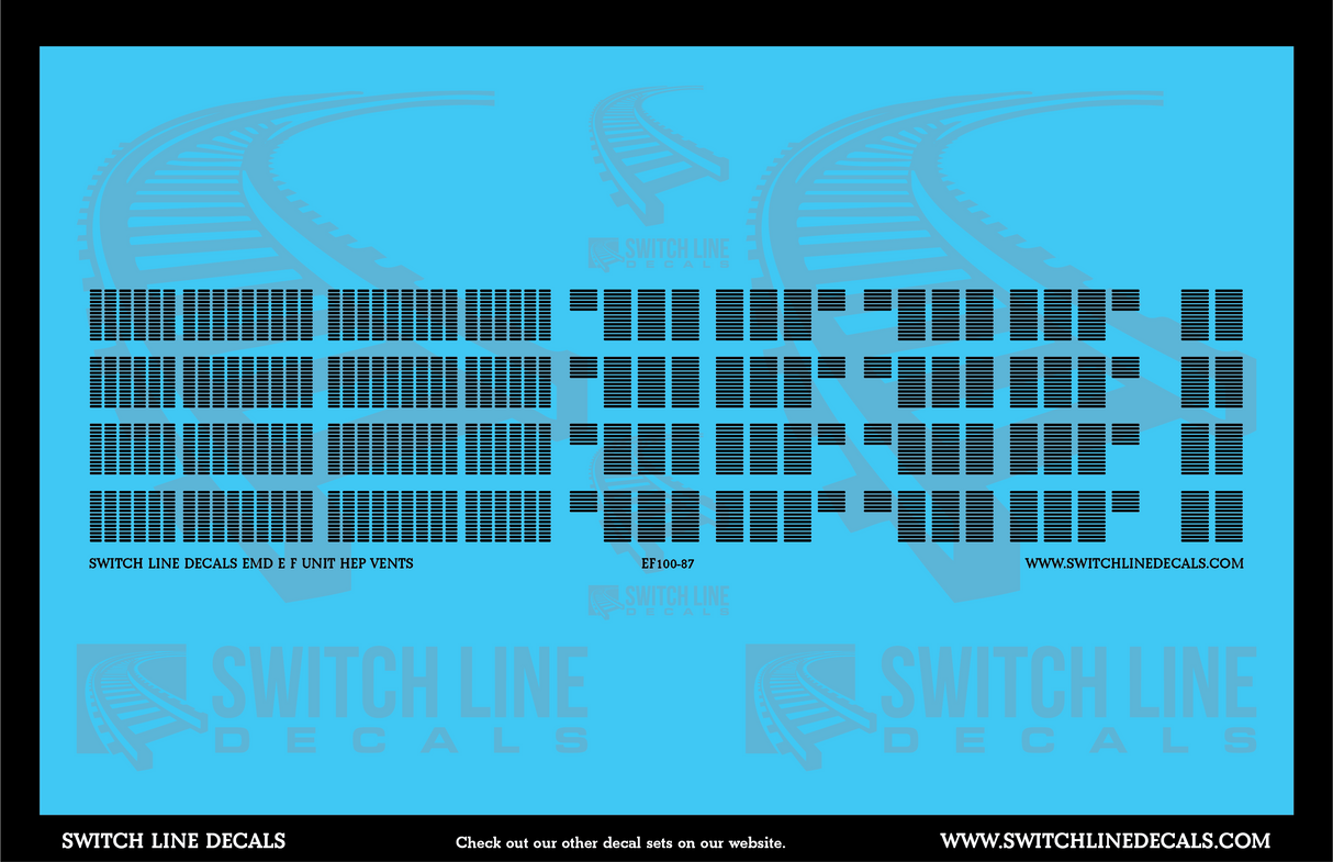 HO Scale EMD E&F Unit HEP Vents Decal Set