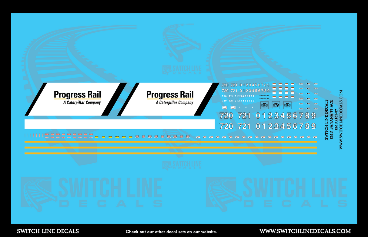 HO Scale EMD Banana T4 ACE Locomotive Decal Set