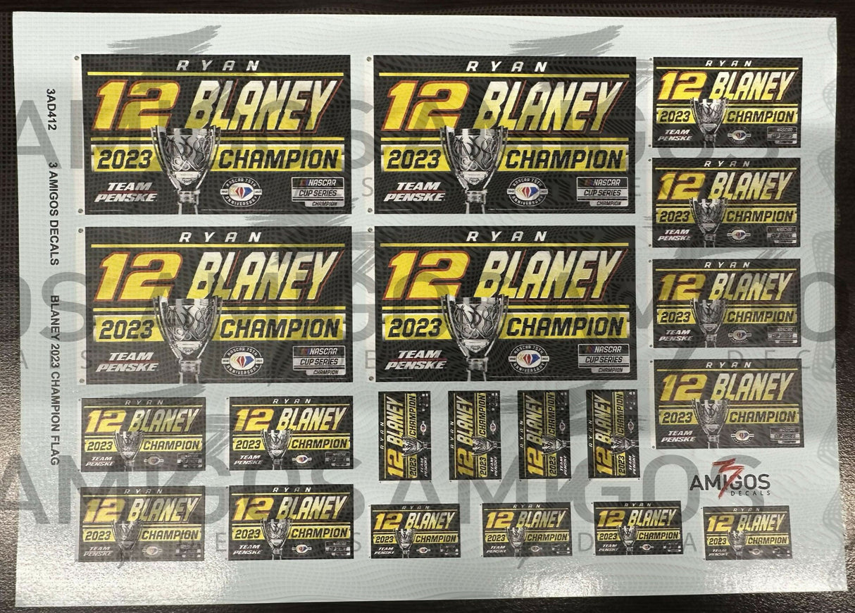 3 Amigos Decals 2023 BLANEY CHAMPIONSHIP FLAGS Decal Set