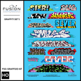 HO Scale Graffiti Decal Set 1