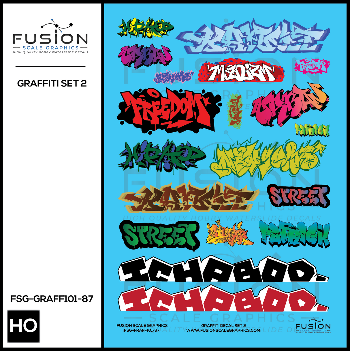 HO Scale Graffiti Decal Set 2