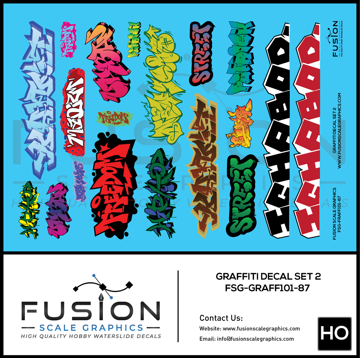 HO Scale Graffiti Decal Set 2