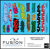 HO Scale Graffiti Decal Set 2