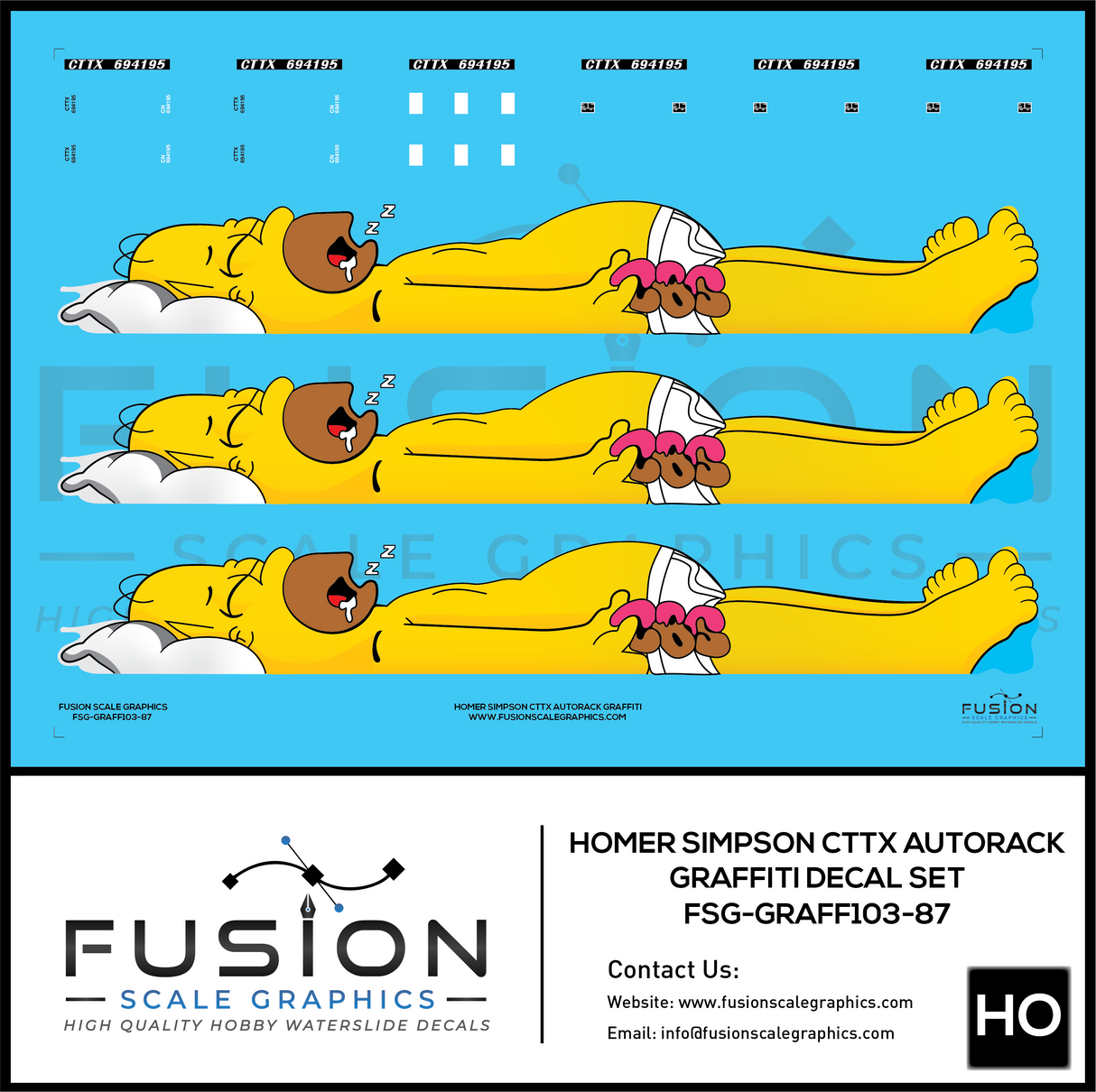 HO Scale CTTX Autorack Graffiti Decal Set