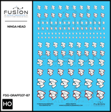 HO Scale Ninga Head Graffiti Decal Set