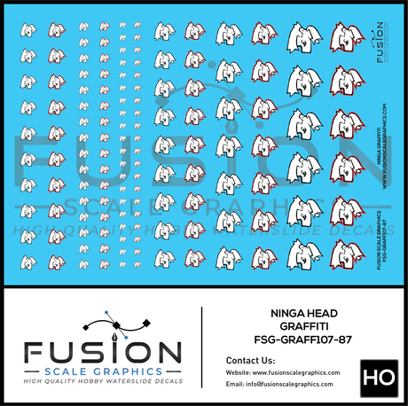 HO Scale Ninga Head Graffiti Decal Set