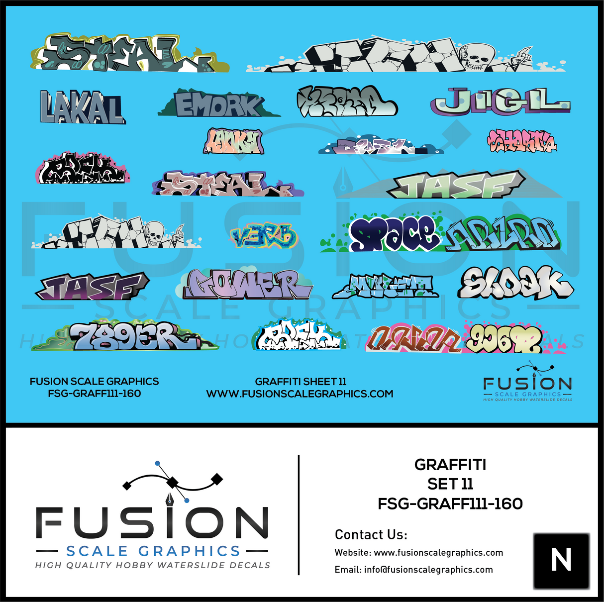 N Scale Graffiti Decal Set 11