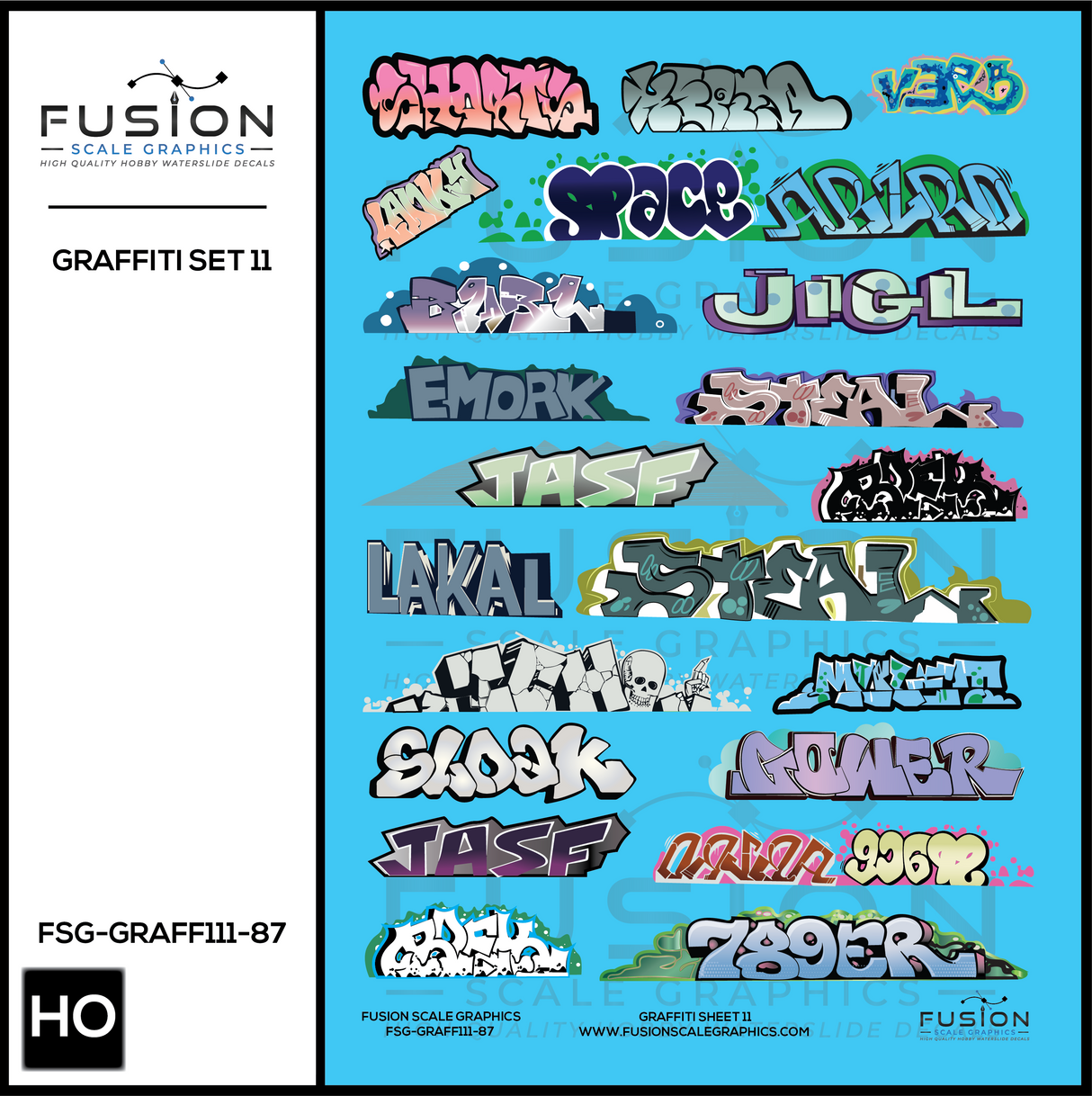 HO Scale Graffiti Decal Set 11