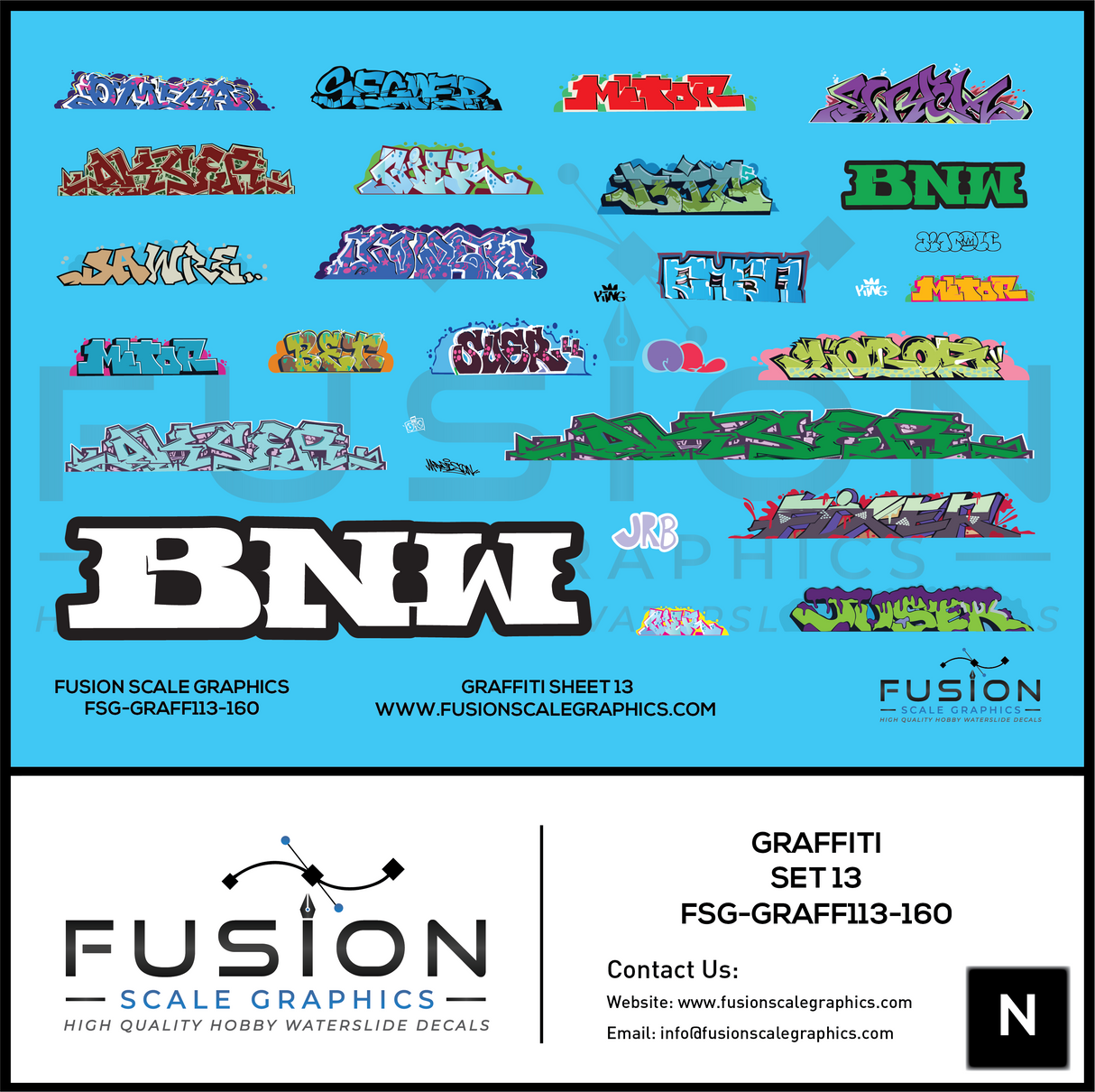 N Scale Graffiti Decal Set 13