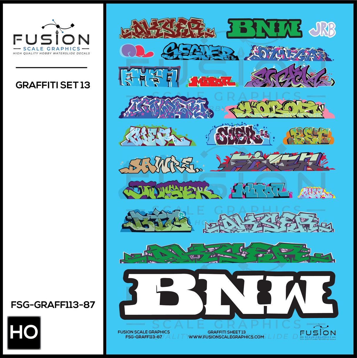 HO Scale Graffiti Decal Set 13