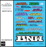 HO Scale Graffiti Decal Set 13