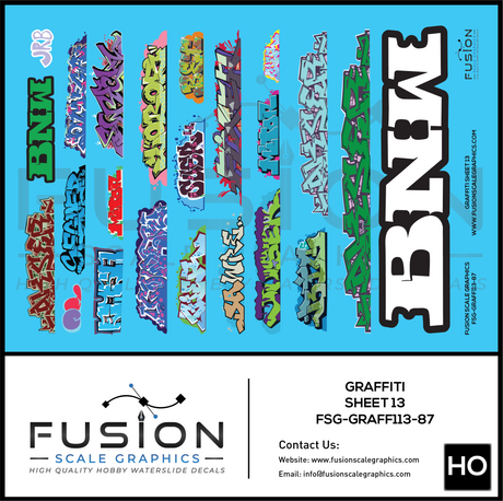 HO Scale Graffiti Decal Set 13