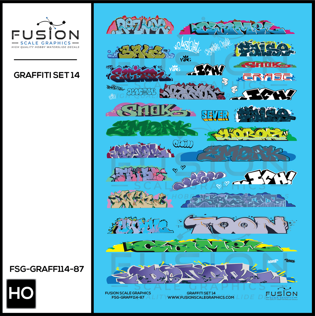 HO Scale Graffiti Decal Set 14