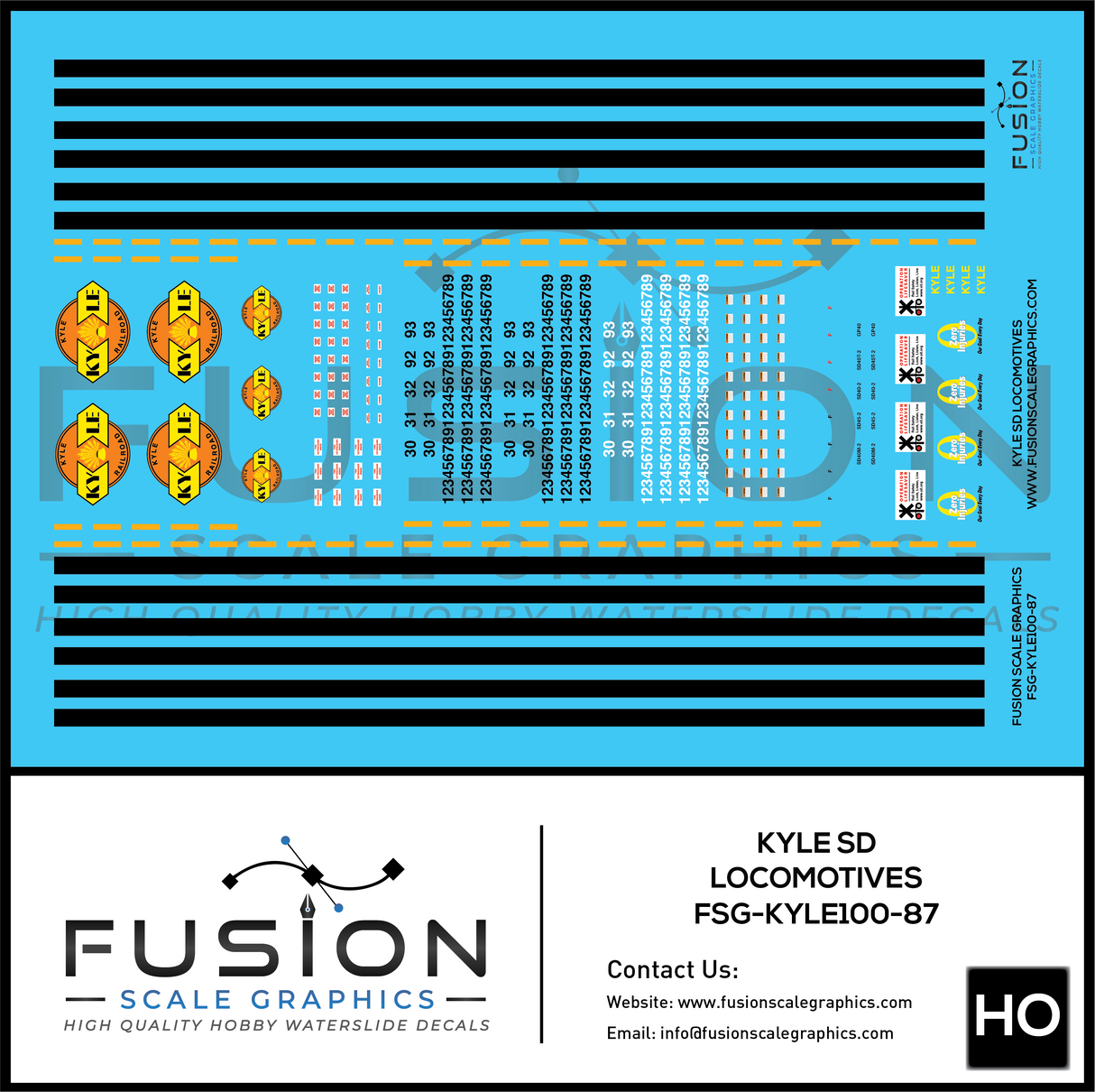 HO Scale KYLE EMD SD Locomotives Decal Set