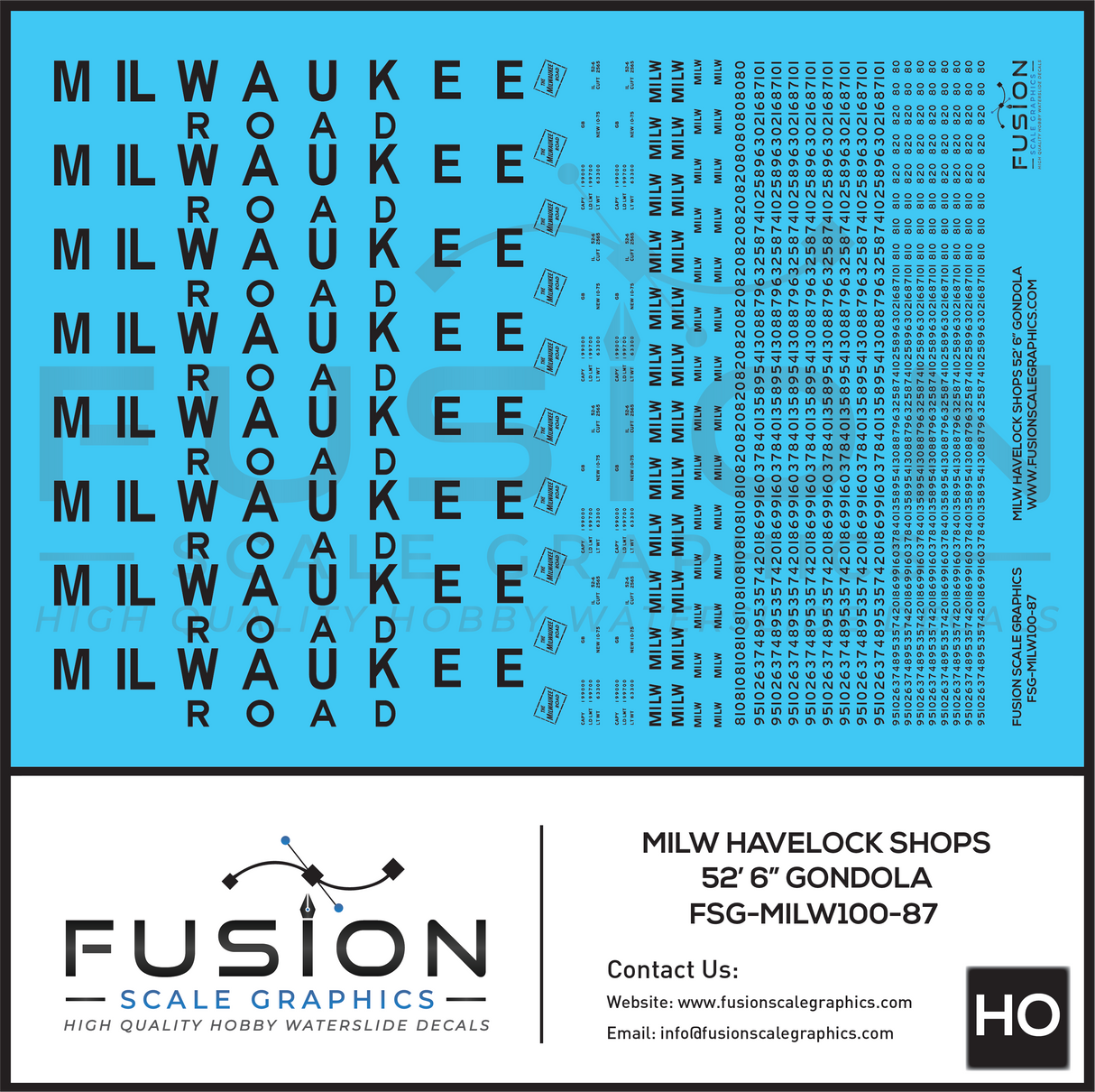 HO Scale Milwaukee Road Havelock Shops 52' 6" Gondolas Decal Set