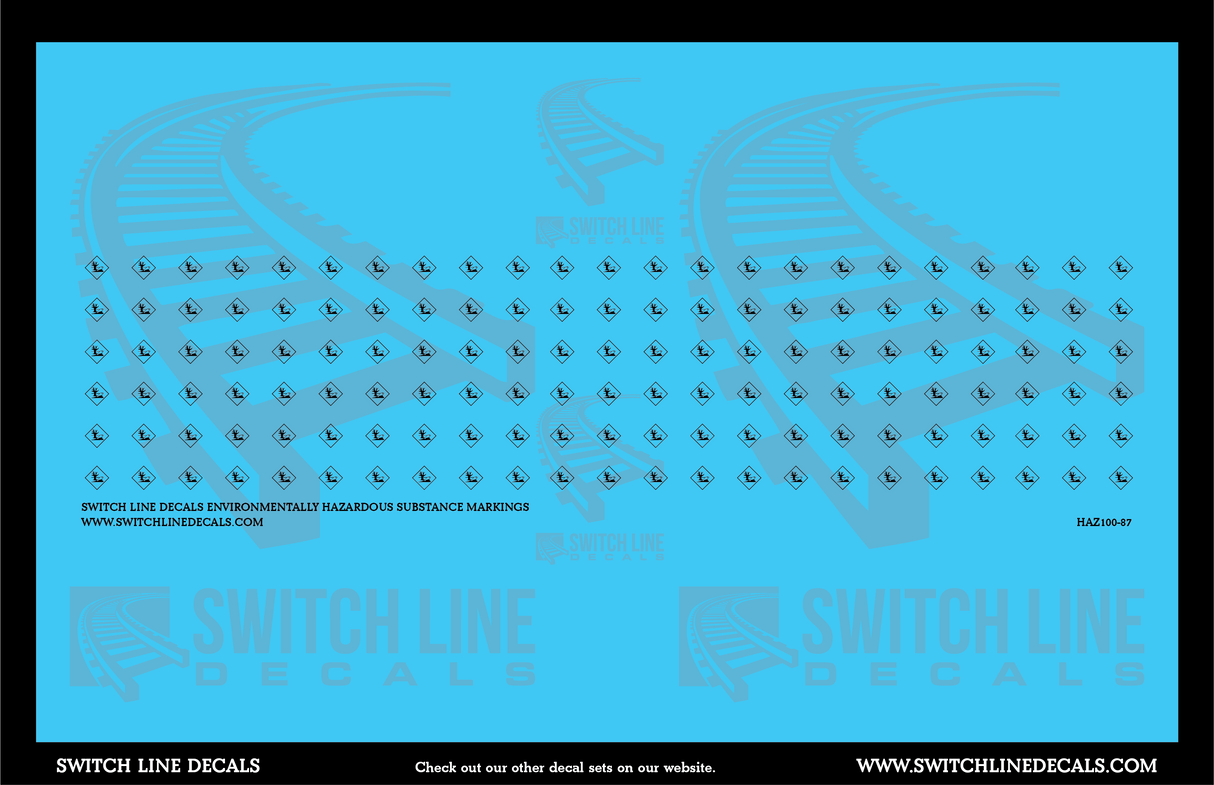 HO Scale Environmental Hazard  Markings Placard Decal Set