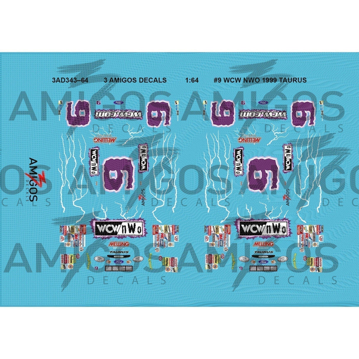 1:64 3 Amigos Decals #9 WCW NWO 1999 TAURUS Decal Set