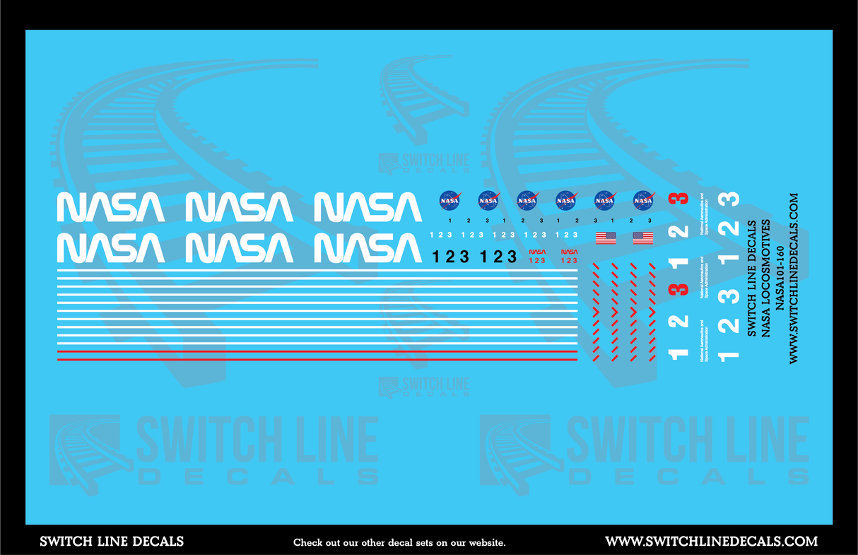 N Scale NASA Locomotives Decal Set