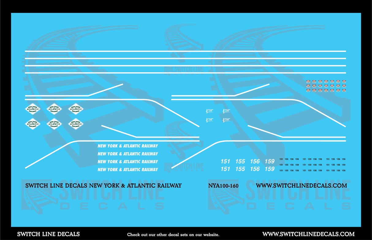 N Scale New York & Atlantic Railway MP15 Locomotive Decal Set