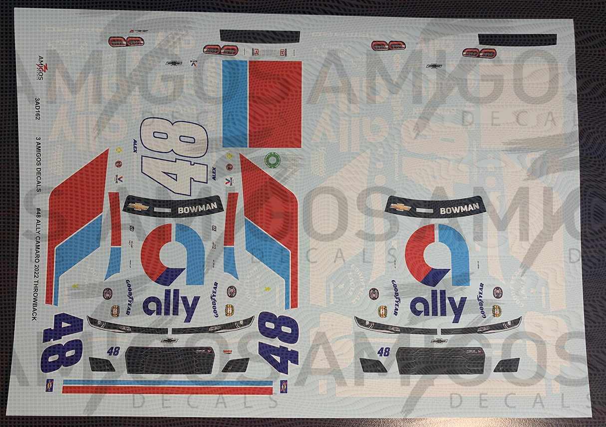 3 Amigos Decals #48 2022 ALLY CAMARO THROWBACK Decal Set