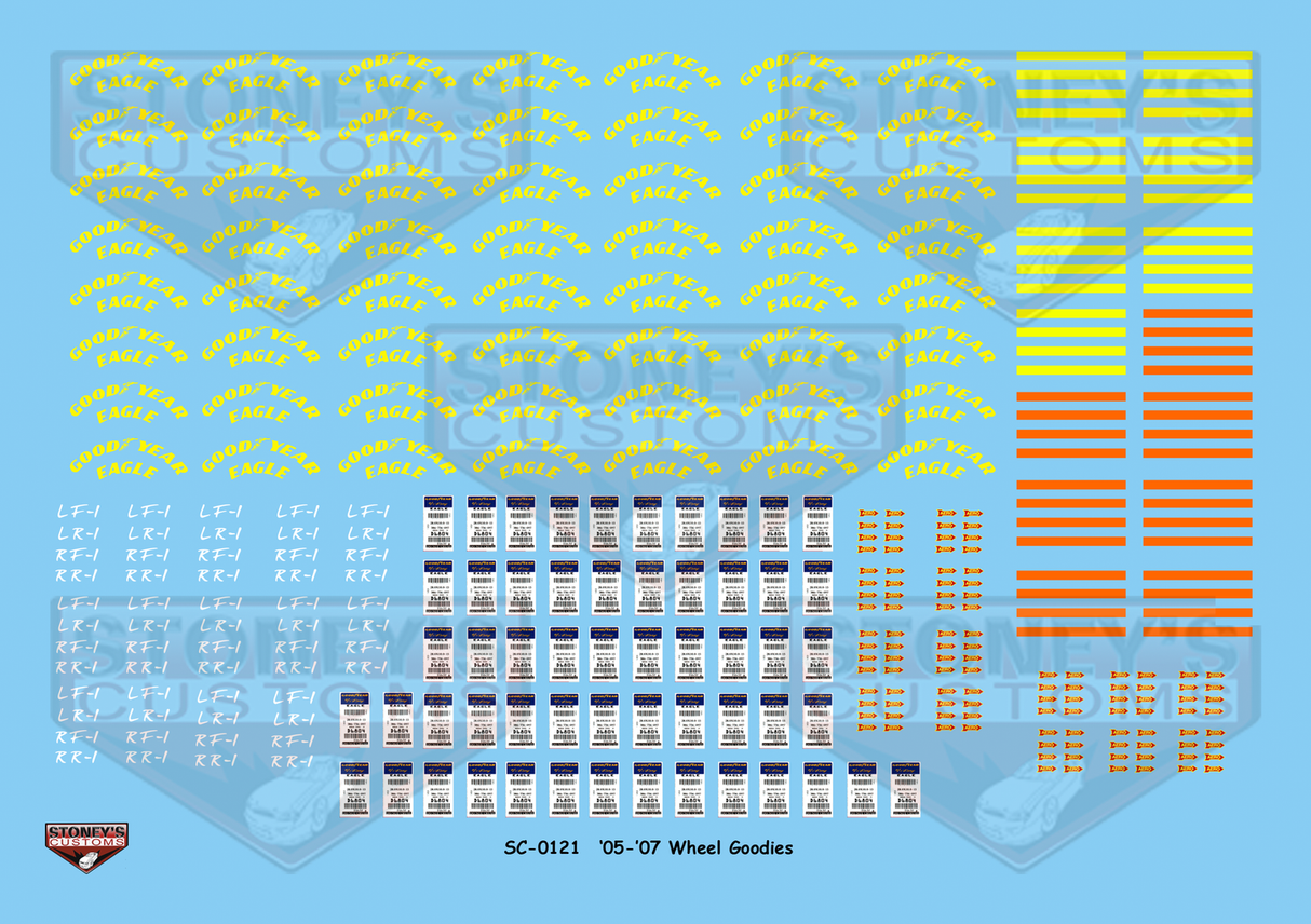 Stoney's Customs '05 - '07 Wheel Goodies 1:24 Decal Set