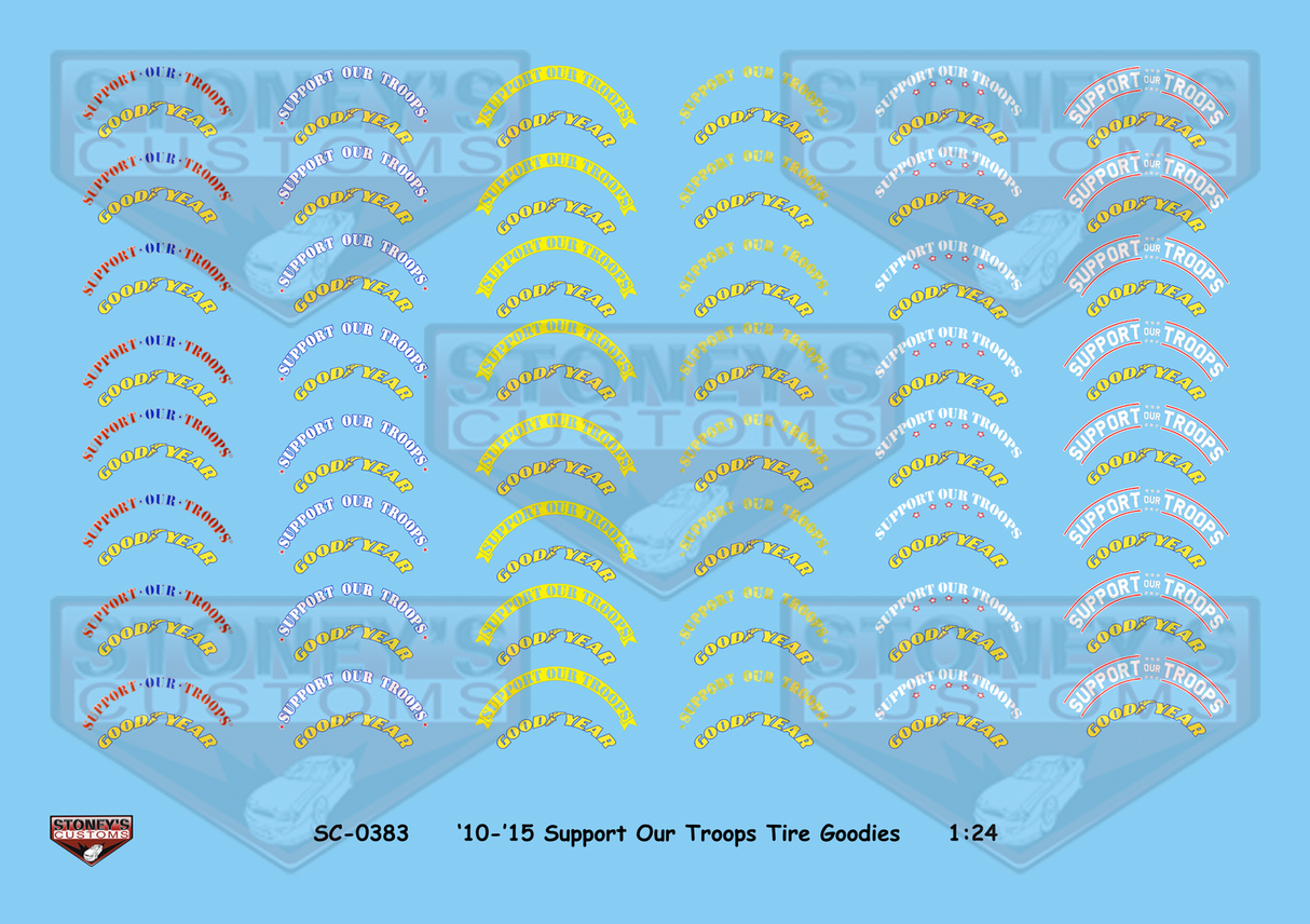 Stoney's Customs 2010-2015 Support Our Troops Tire Goodies 1:24