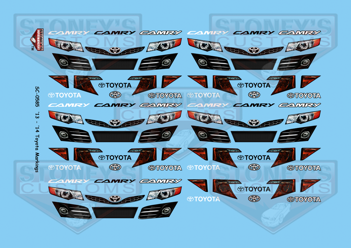 Stoney's Customs '13 - '14 Toyota Markings Goodies 1:24 Decal Set