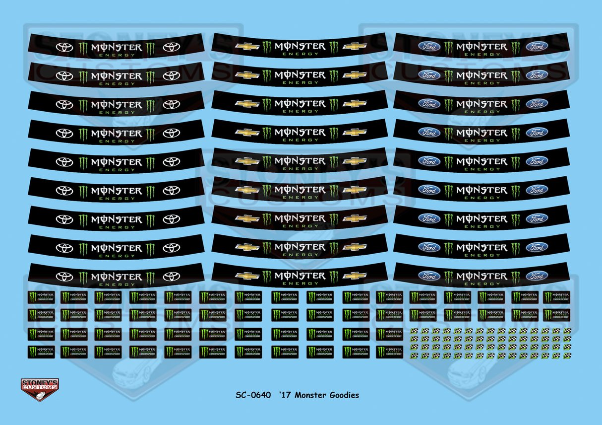 Stoney's Customs '17 Monster Goodies 1:24 Decal Set