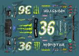 3 Amigos Decals #36 MONSTER ENERGY ZERO SUGAR 2023 MUSTANG Decal Set 1:24