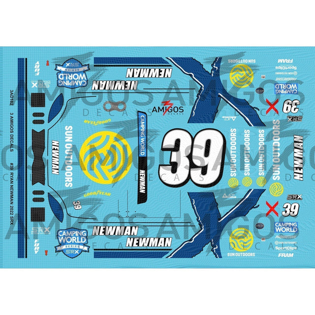 3 Amigos Decals #39 RYAN NEWMAN SRX 2022 1/24 Decal Set - 1