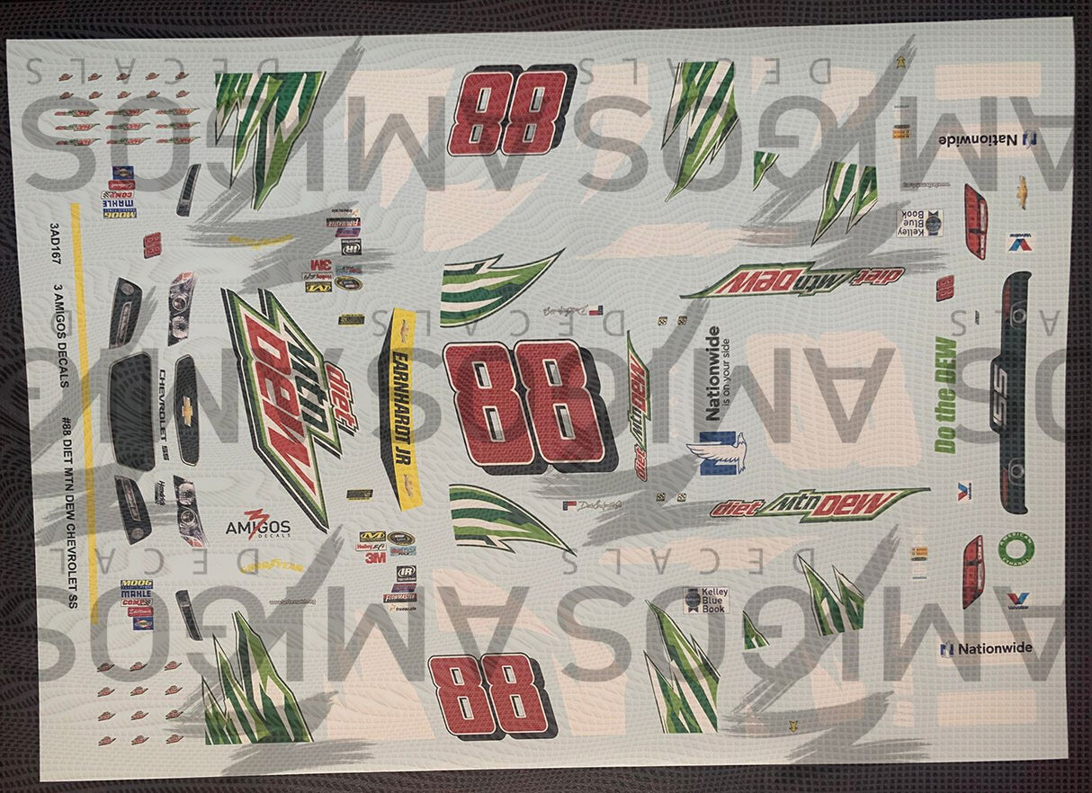 3 Amigos Decals 1:24 #88 DIET MTN DEW CHEVROLET SS (TALLADEGA CHASE RACE) - 2