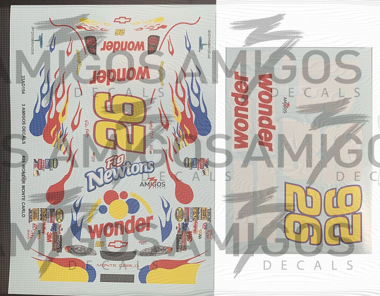 3 Amigos Decals #26 WONDER Monte Carlo 1:24 Decal Set - 2