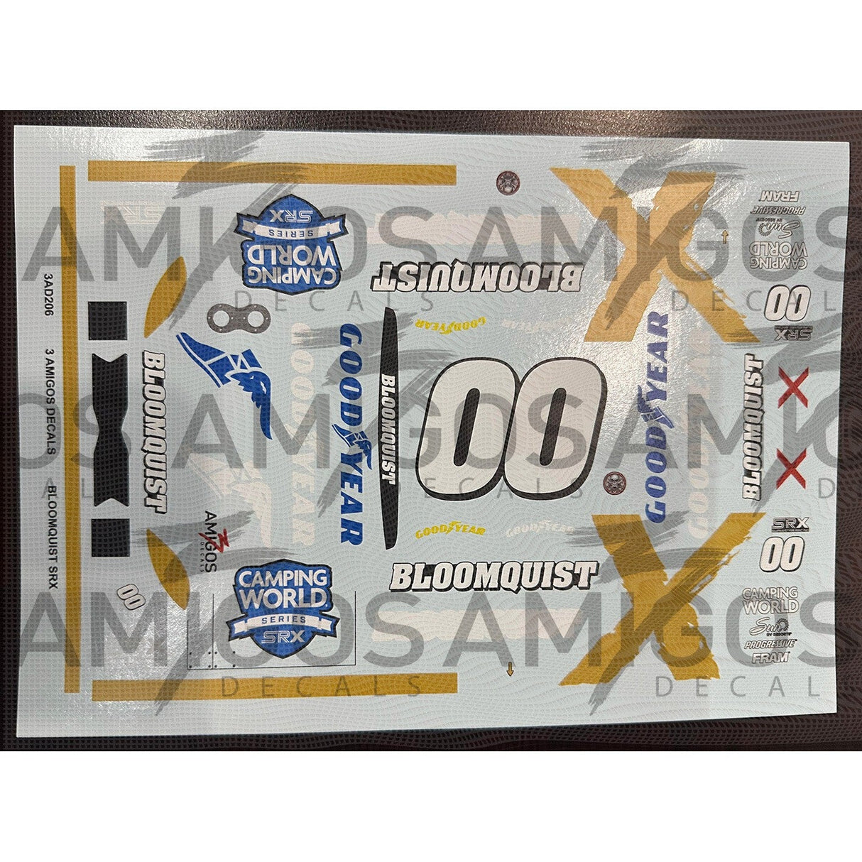 3 Amigos Decals #00 GOODYEAR SCOTT BLOOMQUIST 2021 SRX SERIES Decal Set 1:24