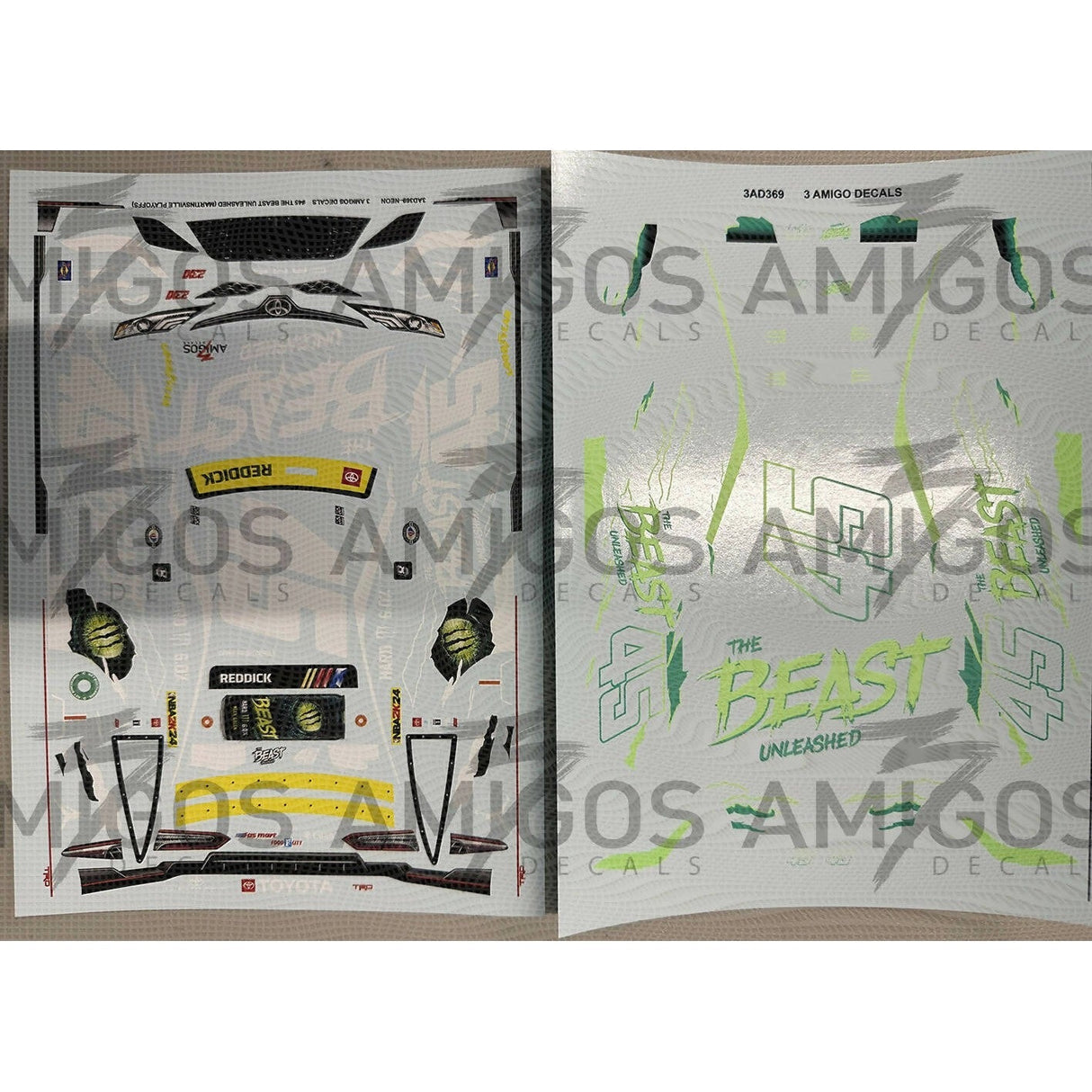 3 Amigos Decals #45 THE BEAST UNLEASHED 2023 CAMRY (MARTINSVILLE PLAYOFFS) Decal Set 1:24