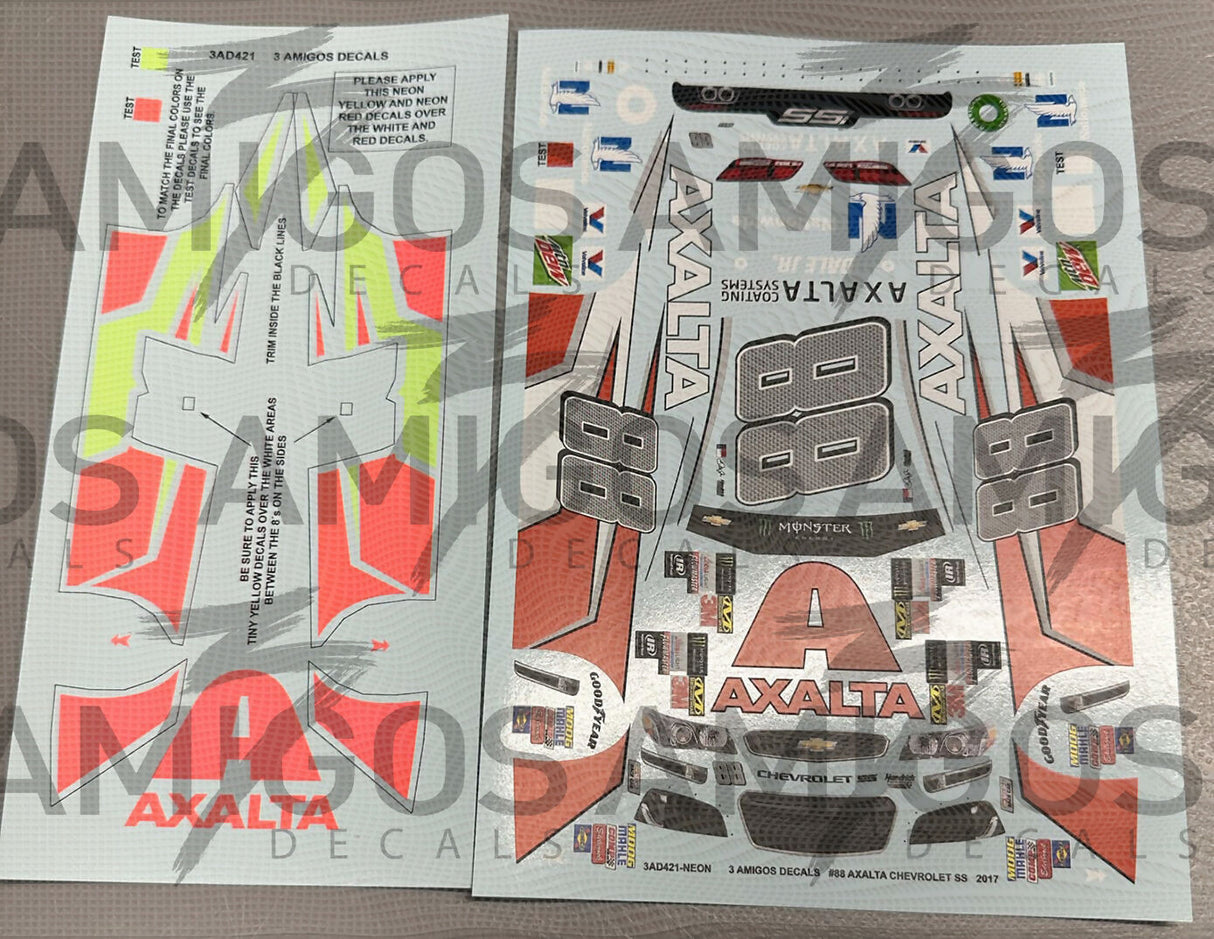 3 Amigos Decals #88 AXALTA CHEVROLET SS MARTINSVILLE 2017 Decal Set 1:24