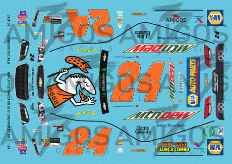 3 Amigos Decals #24 LITTLE CAESARS 2017 CHEVROLET SS 1:24 - 1