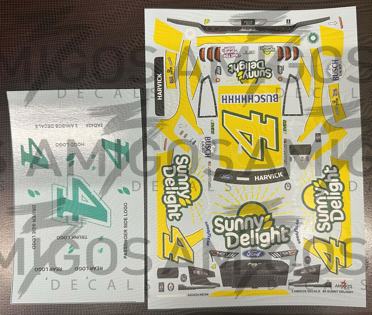 3 Amigos Decals #4 SUNNY DELIGHT 2023 MUSTANG (DARLINGTON THROWBACK) Decal Set 1:24