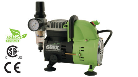 Grex 1/8 HP Portable Piston Compressor For Airbrushes 