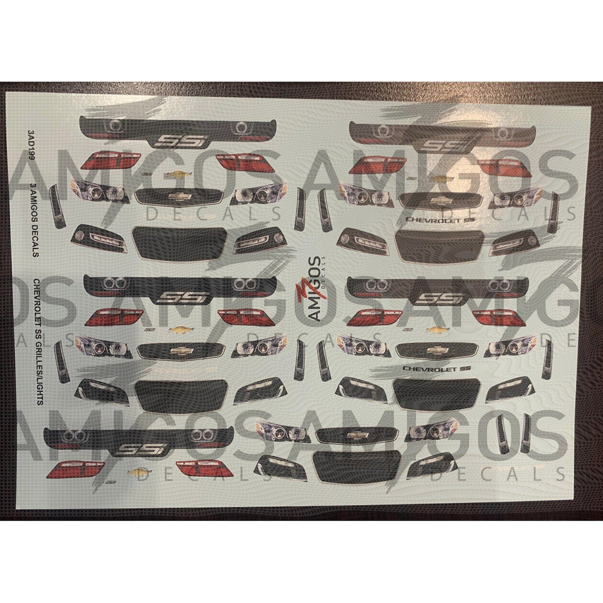 3 Amigos Decals Chevrolet SS Grilles and lights Decal Set 1:24